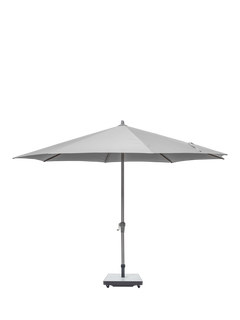 Pacific Riva Centre Pole Round Parasol & Base with Cover, 3.5m, Luna Grey