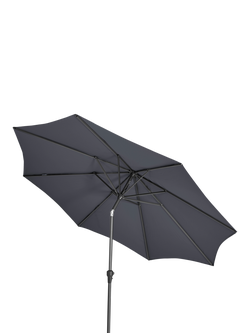 Pacific Riva Centre Pole Round Parasol & Base with Cover, 3m - view 2, Anthracite Grey