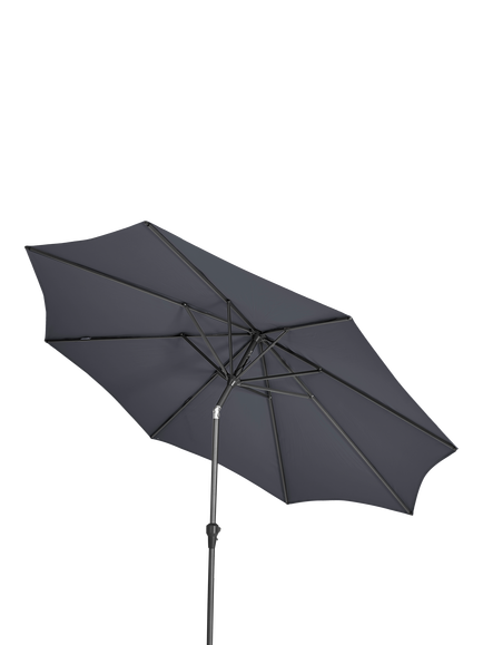 Pacific Riva Centre Pole Round Parasol & Base with Cover, 3m - view 2, Anthracite Grey