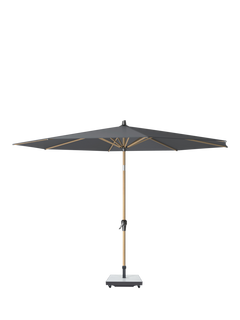 Pacific Riva Teak Wood Frame Round Parasol & Base with Cover, 3m, Anthracite