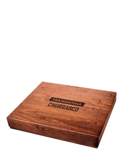 Tramontina Churrasco Stainless Steel Carving Knife & Fork Gift Set with Board, 15 Piece - view 2, Brown