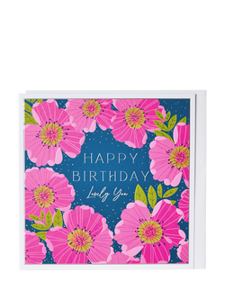 Belly Button Designs Pink Florals Birthday Card, 