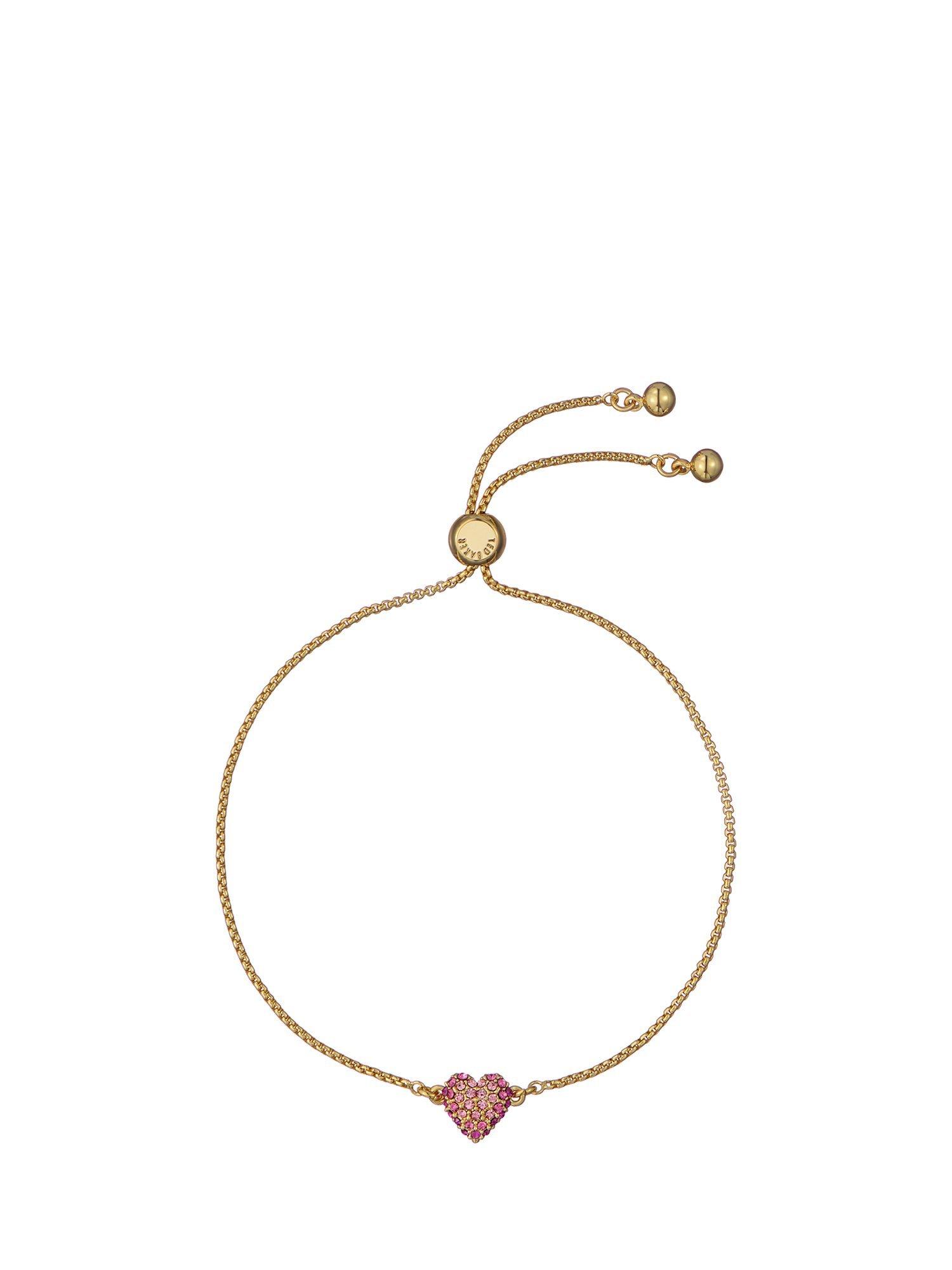 Product image 1 of 3, which shows Ted Baker Adoria Crystal Sweetheart Adjustable Bracelet, Gold