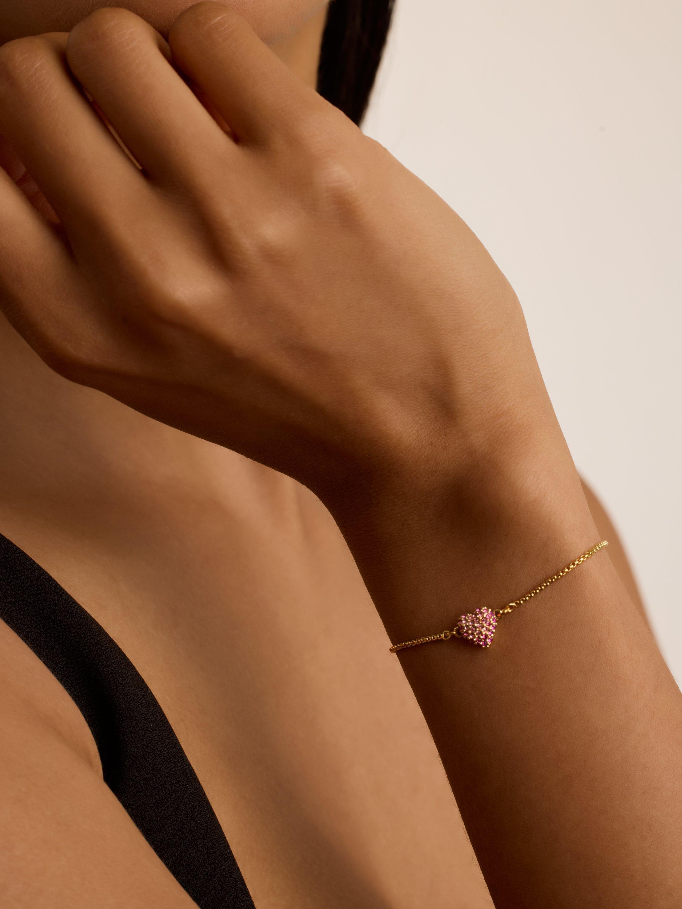 Product image 2 of 3, which shows Ted Baker Adoria Crystal Sweetheart Adjustable Bracelet, Gold