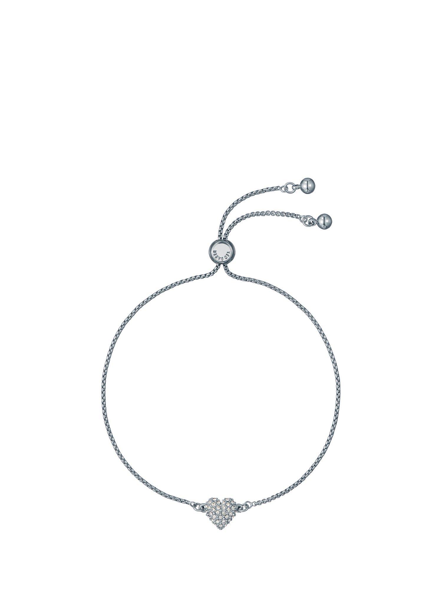 Product image 1 of 3, which shows Ted Baker Adoria Crystal Sweetheart Adjustable Bracelet, Silver