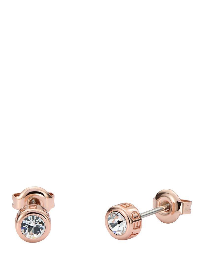 Product image 2 of 3, which shows Ted Baker Sinee Mini Crystal Stud Earrings, Rose Gold