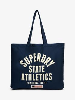 Superdry Tote Bag, Brown/Navy, Richest Navy