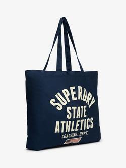 Superdry Tote Bag, Brown/Navy - view 2, Richest Navy