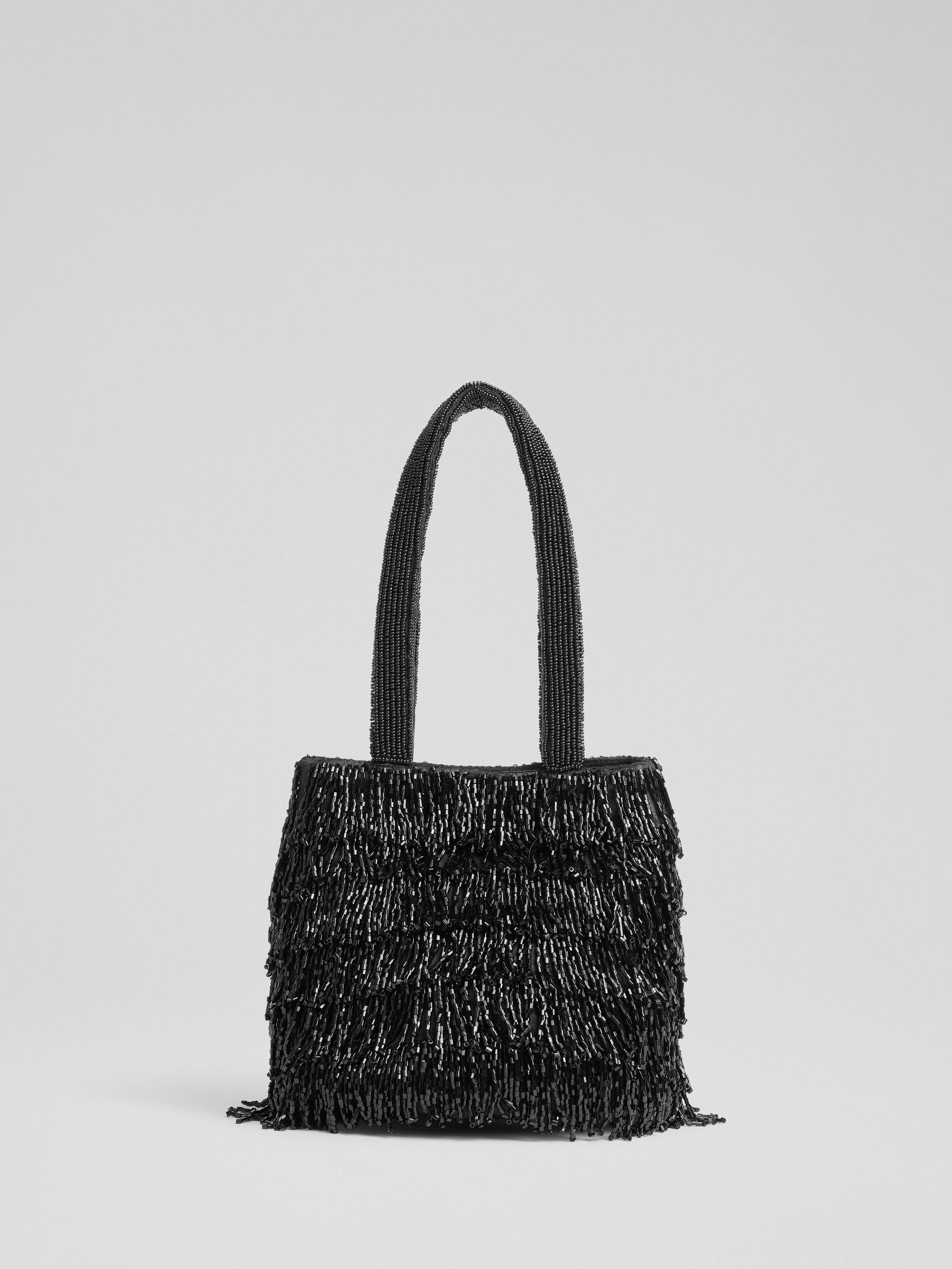 L.K.Bennett Etsy Beaded Clutch Bag, Black