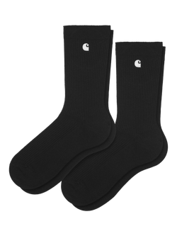 Carhartt WIP Madison Socks, Pack of 2, Black/White, Black White