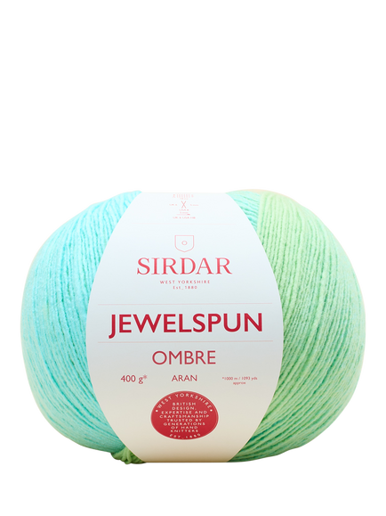 Sirdar Jewelspun Ombre Aran Knitting Yarn, 400g, Citrus Sky