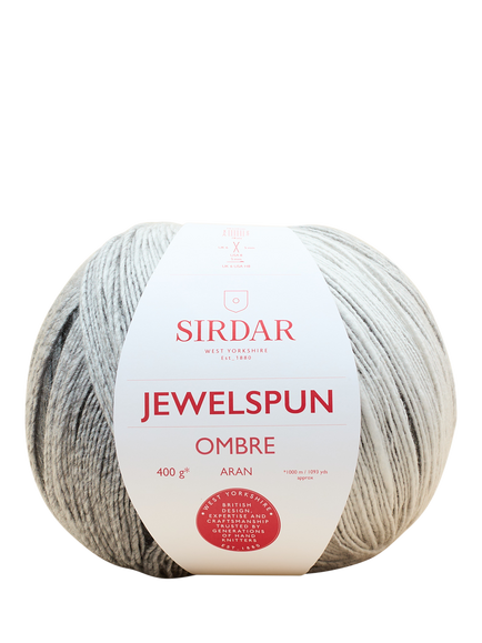 Sirdar Jewelspun Ombre Aran Knitting Yarn, 400g, Silvery Moon