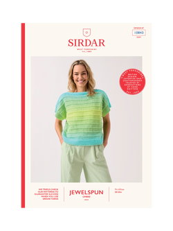 Sirdar Jewelspun Aran Ombre Top Knitting Pattern, 10843, Multi