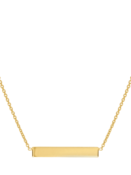 IBB 9ct Yellow Gold Horizontal Bar Pendant Necklace, Gold, Gold