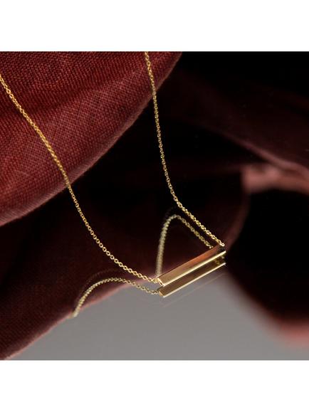 IBB 9ct Yellow Gold Horizontal Bar Pendant Necklace, Gold - view 2, Gold