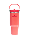 Stanley IceFlow Flip Straw Stainless Steel Leak-Proof Tumbler, 890ml, Hot Coral