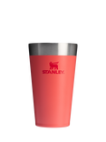 Stanley Adventure Vacuum Insulated Stainless Steel Beer Pint Tumbler, 470ml, Hot Coral