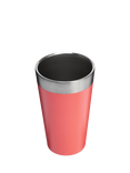 Stanley Adventure Vacuum Insulated Stainless Steel Beer Pint Tumbler, 470ml, Hot Coral