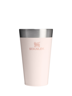 Stanley Adventure Vacuum Insulated Stainless Steel Beer Pint Tumbler, 470ml, Rose Quartz