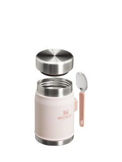 Stanley Vacuum Insulated Stainless Steel Flask & Spork, 400ml - view 2, Rose Quartz