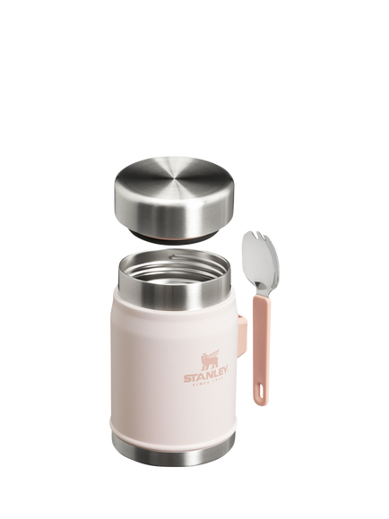 Stanley Vacuum Insulated Stainless Steel Flask & Spork, 400ml - view 2, Rose Quartz