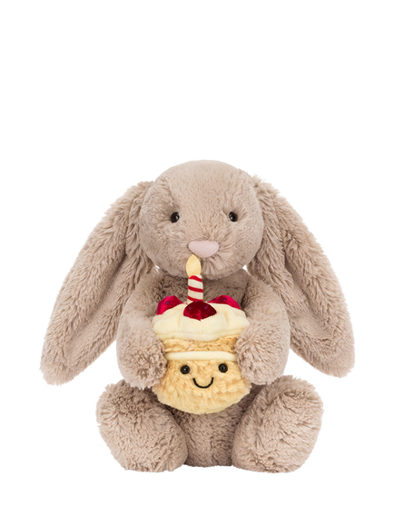 Jellycat Bashful Bunny Birthday Soft Toy - view 2, Multi