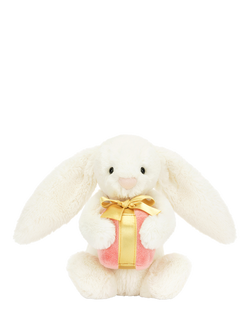 Jellycat Bashful Bunny with Present Soft Toy - view 2, Multi
