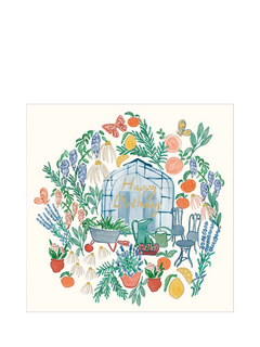 John Lewis Greenhouse Flowers Birthday Card