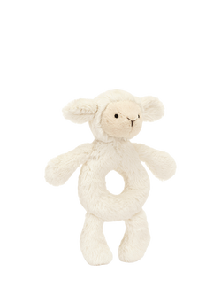 Jellycat Bashful Lamb Ring Rattle, Multi