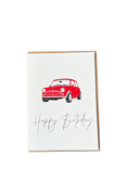 Penguin Ink Mini Car Birthday Card