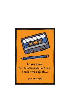 Pigment Cassette Tape & Pencil Birthday Card