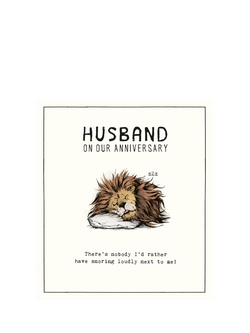 Pigment Lion Snoring Husband Anniversary Card, 