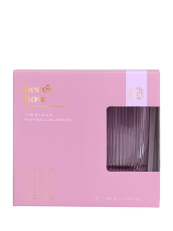 Here's How Stella Highball Glasses, Set of 2, Lilac - view 2, Lilac