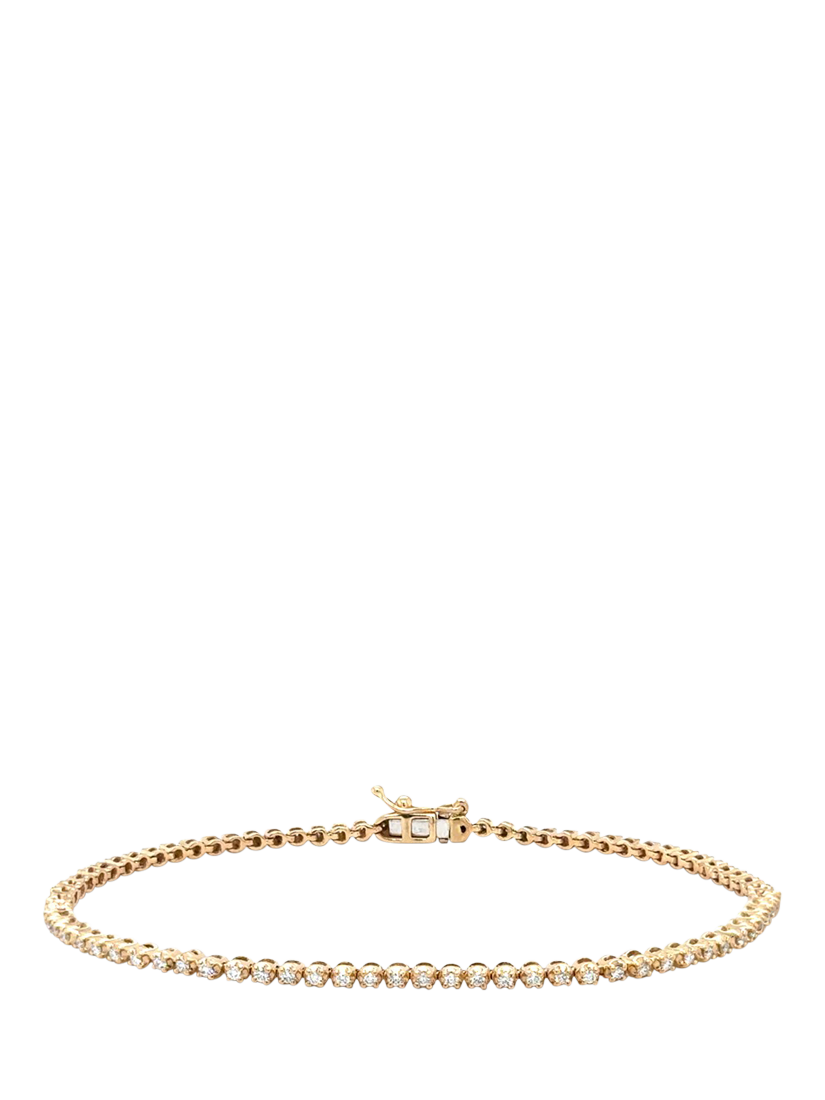 Product image 1 of 4, which shows E.W Adams 9ct Yellow Gold Diamond Tennis Bracelet, Gold