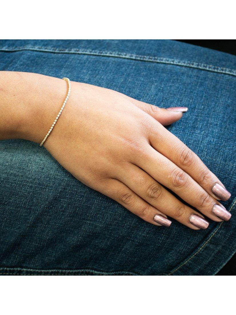 Product image 3 of 4, which shows E.W Adams 9ct Yellow Gold Diamond Tennis Bracelet, Gold