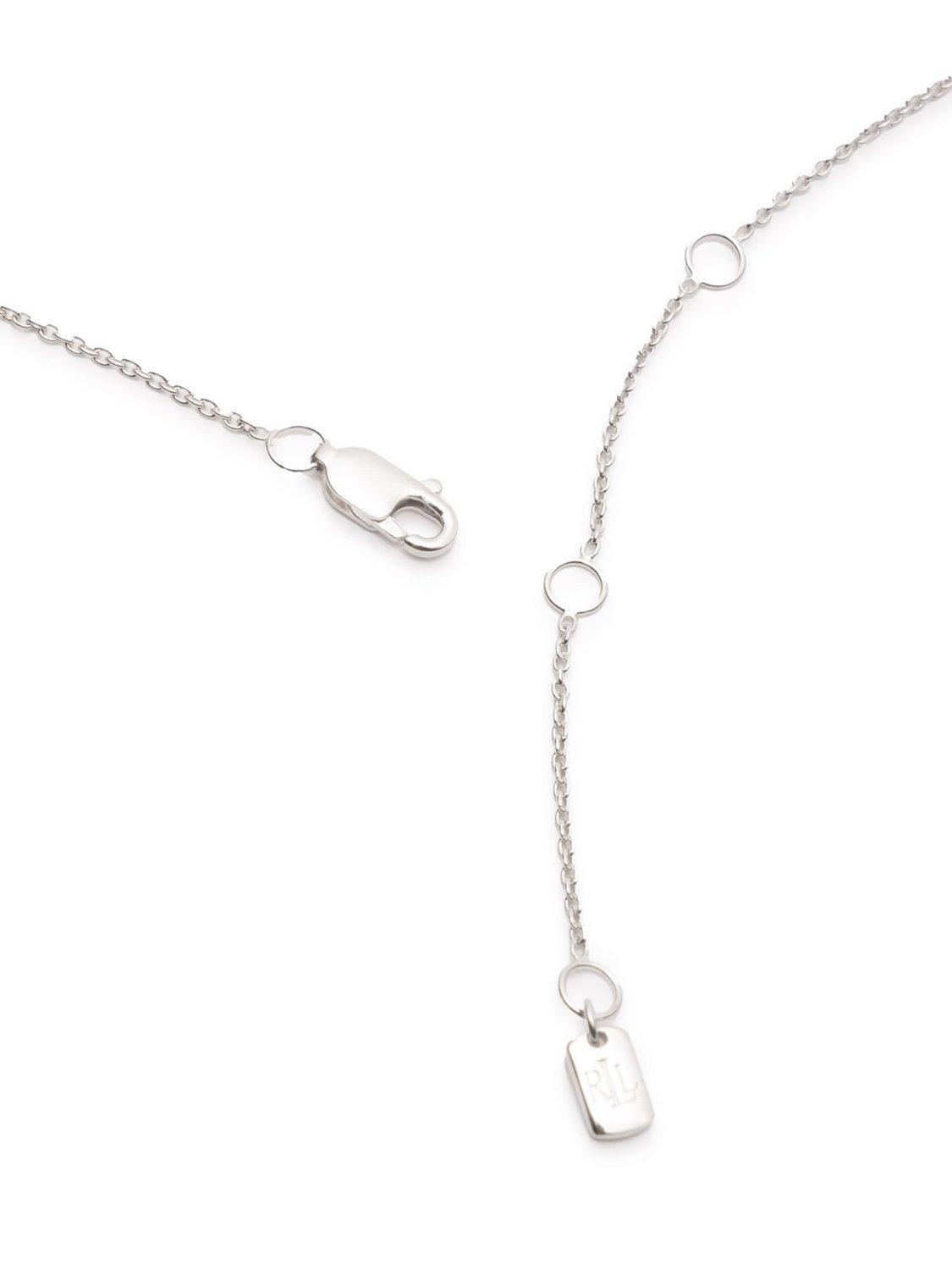 Product image 3 of 4, which shows Ralph Lauren Station Crystal Necklace, Silver