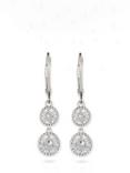 Ralph Lauren Double Crystal Drop Earrings , Silver