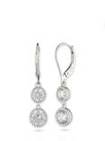 Ralph Lauren Double Crystal Drop Earrings , Silver