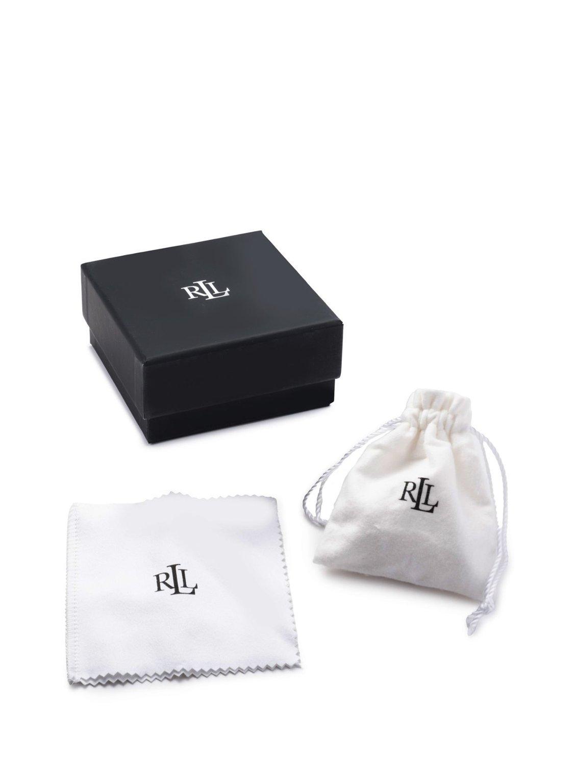 Product image 3 of 3, which shows Ralph Lauren Double Crystal Drop Earrings , Silver