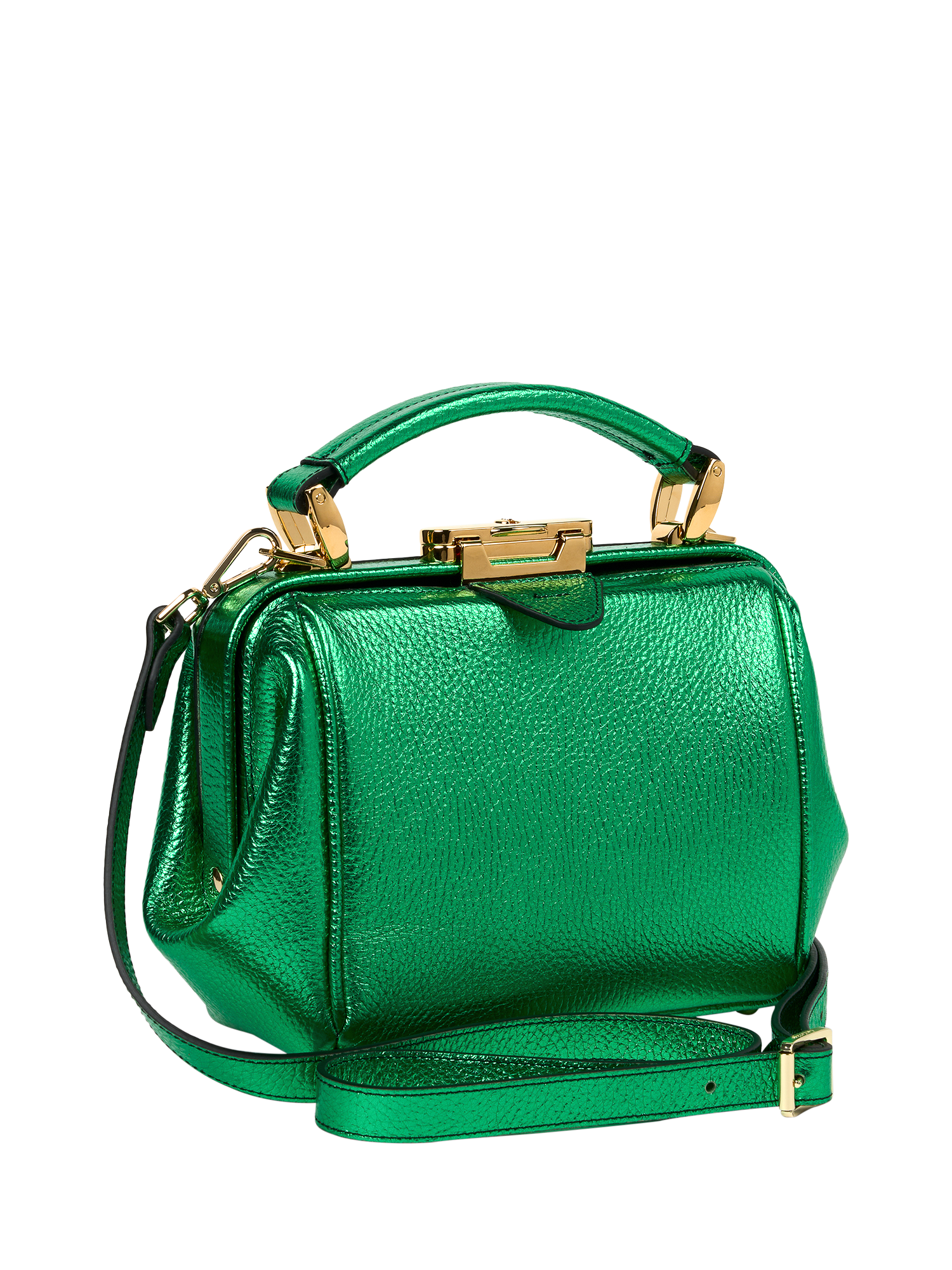 Product image 4 of 6, which shows Cambridge Satchel x Wicked The Mini Sophie Shoulder Bag, Wicked Green Metallic