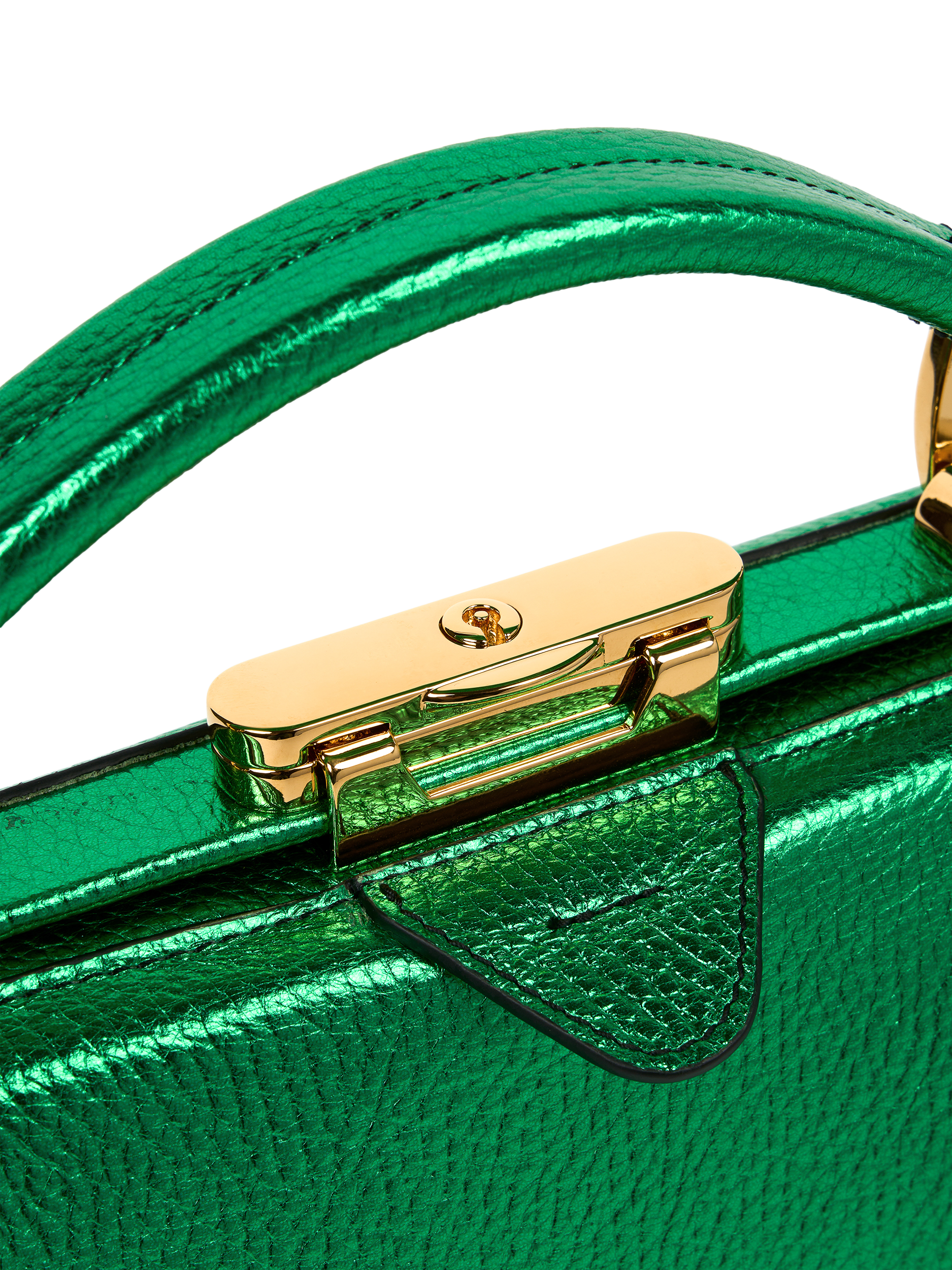 Product image 5 of 6, which shows Cambridge Satchel x Wicked The Mini Sophie Shoulder Bag, Wicked Green Metallic