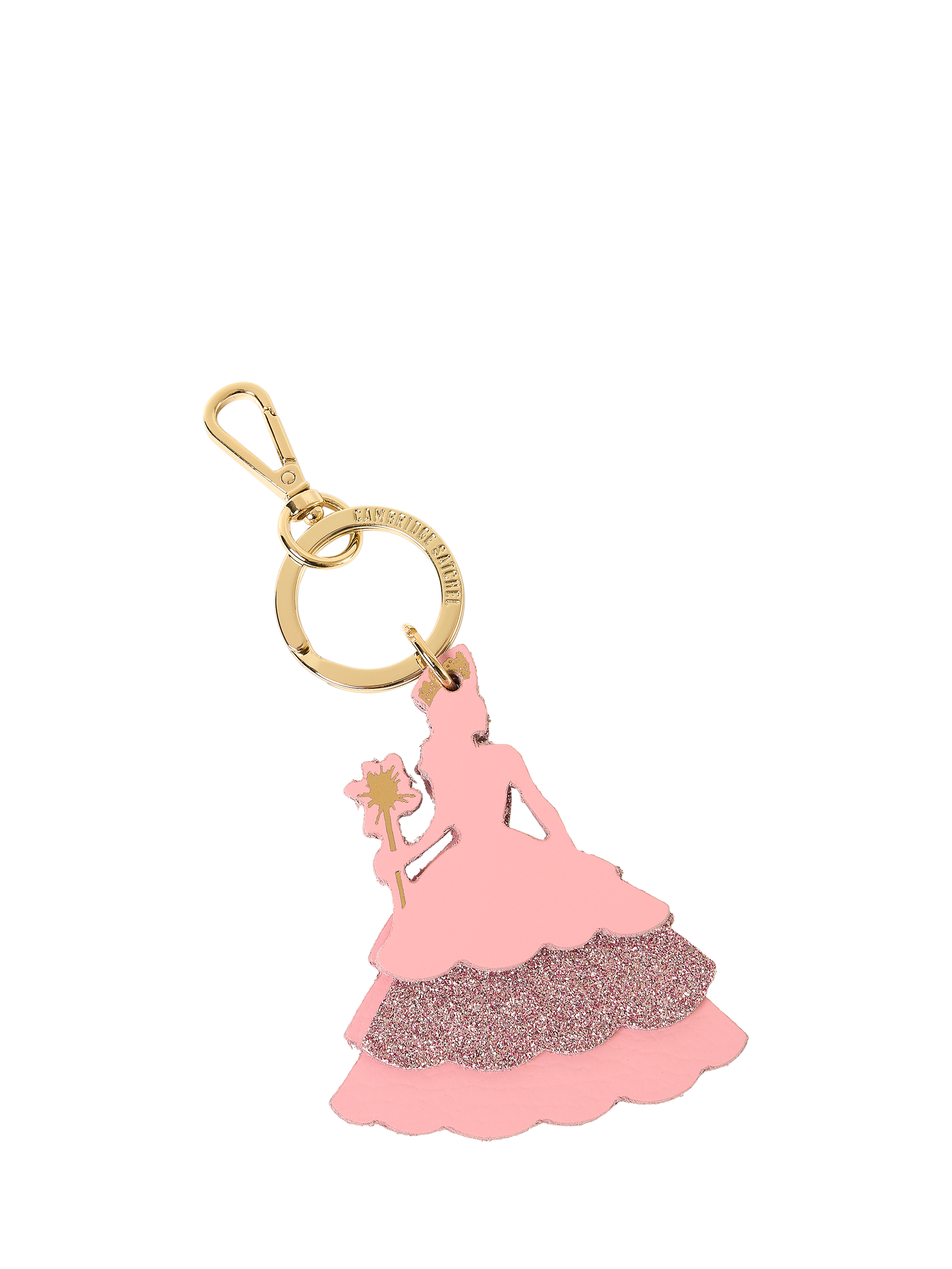 Product image 1 of 4, which shows Cambridge Satchel x Wicked The Glinda Charm, Popular Pink Celtic With Pink Glitter