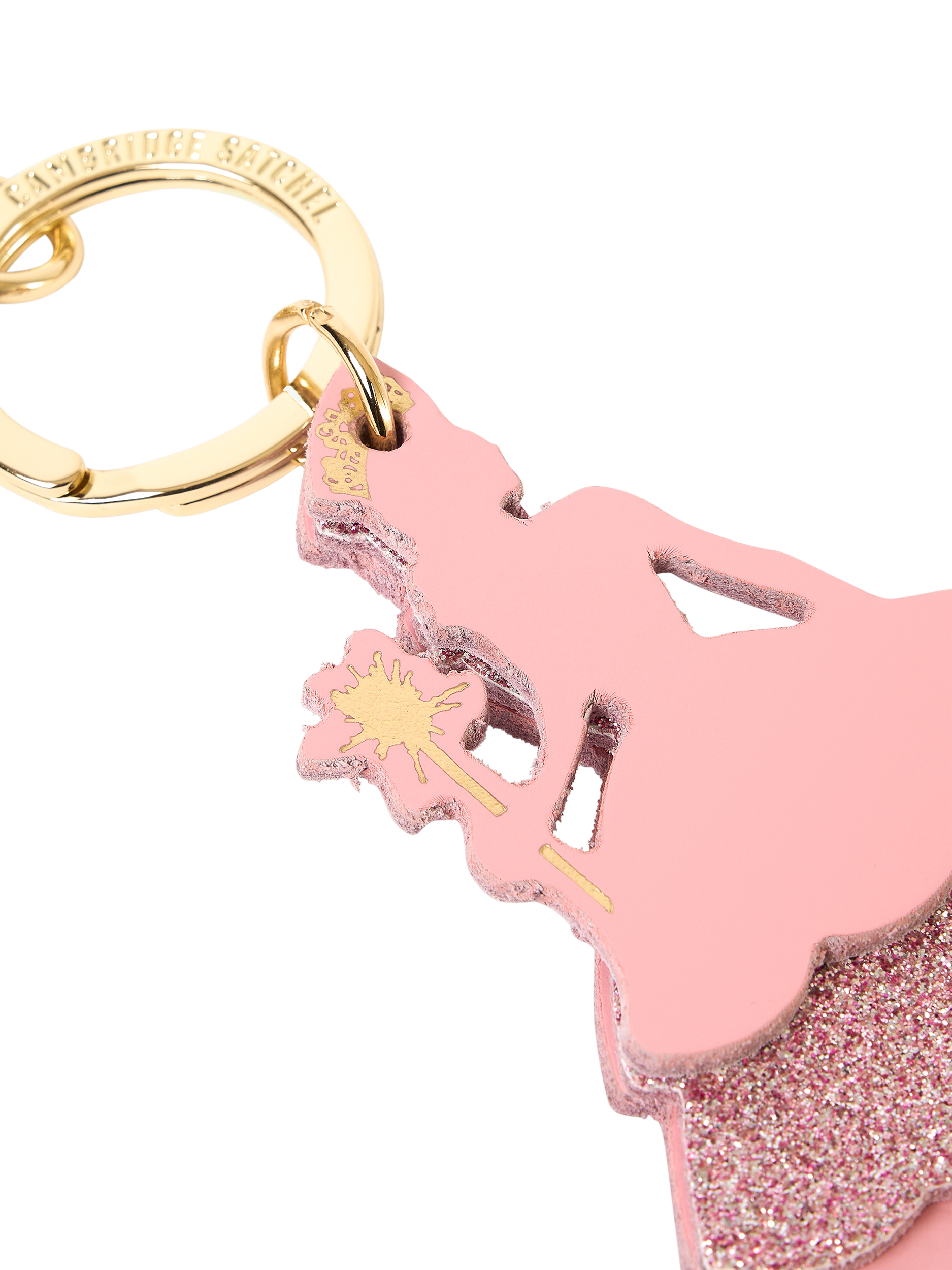 Product image 3 of 4, which shows Cambridge Satchel x Wicked The Glinda Charm, Popular Pink Celtic With Pink Glitter