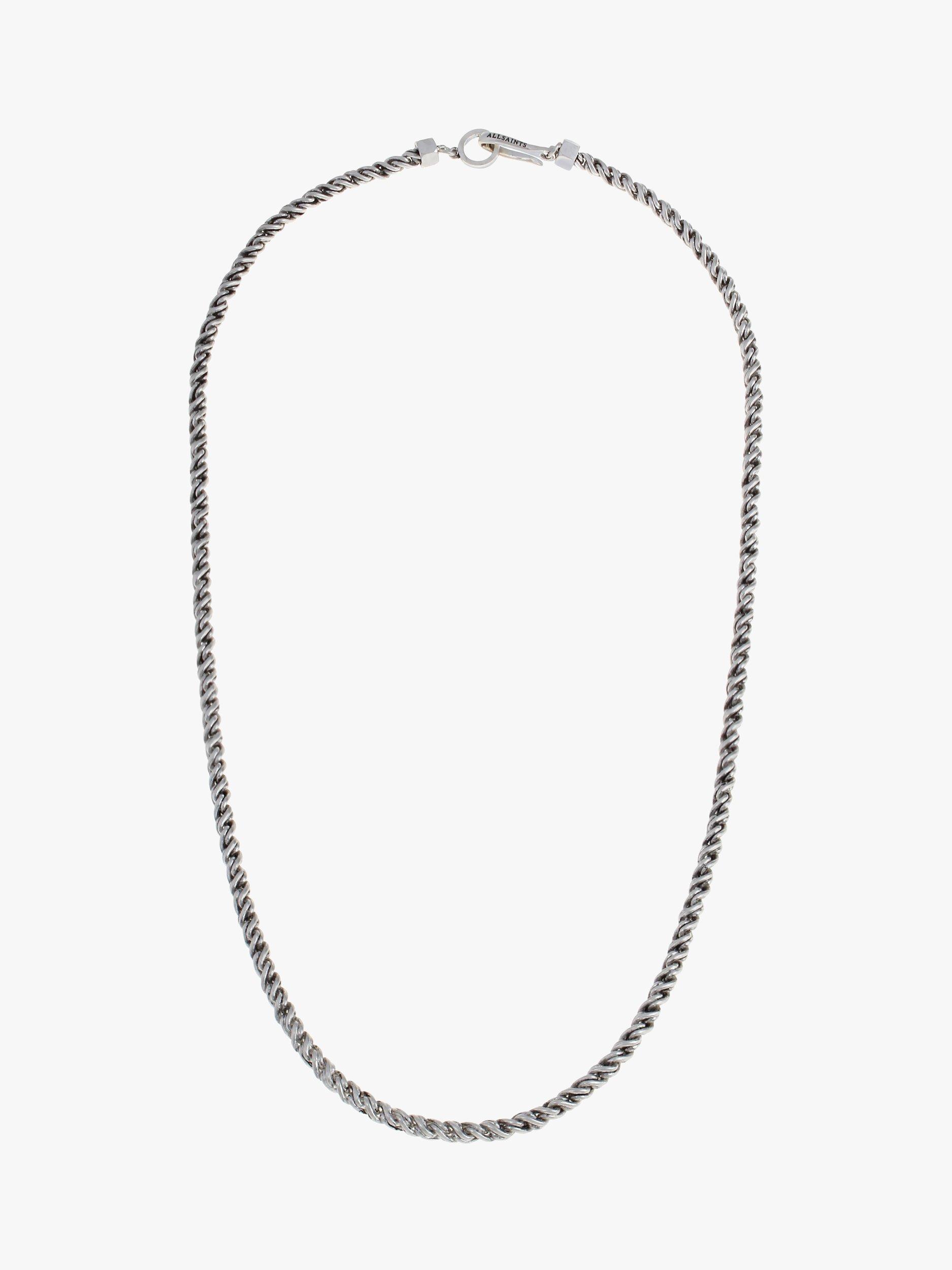 Product image 1 of 3, which shows AllSaints Unisex Rope Chain Necklace, Silver