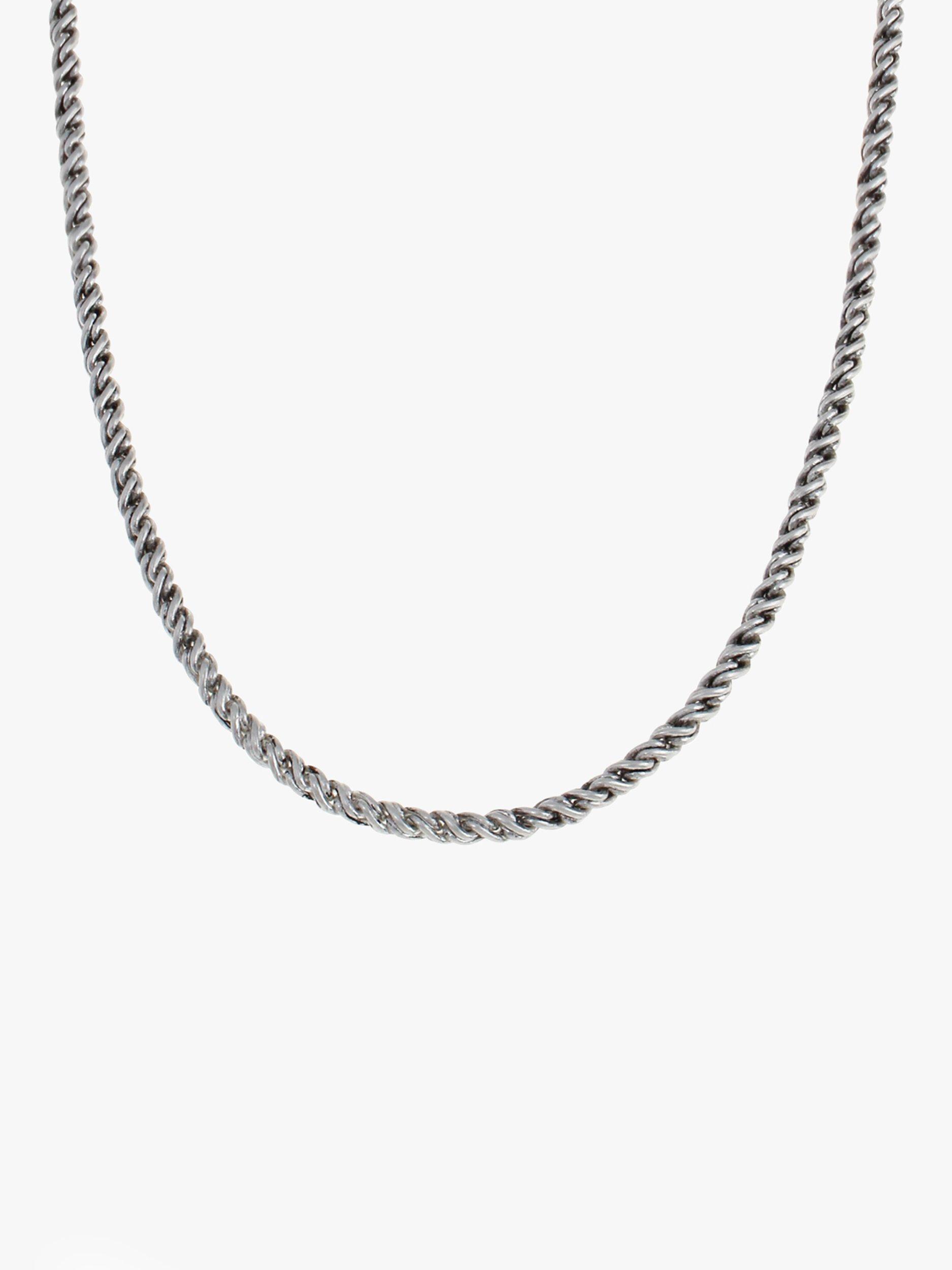 Product image 2 of 3, which shows AllSaints Unisex Rope Chain Necklace, Silver