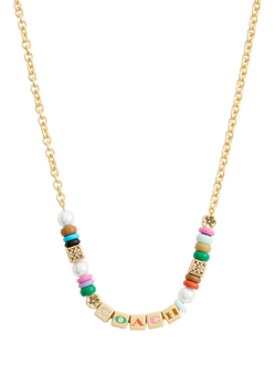 Coach Beaded Chain Necklace, Gold - view 2, Gold