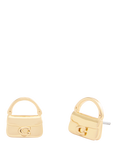 Coach Handbag Stud Earrings, Gold