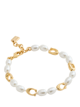 Coach Faux Pearl Strand Bracelet, Gold