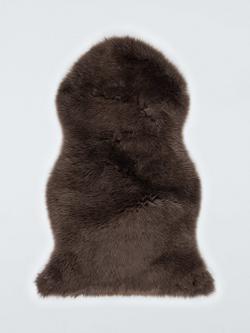 John Lewis New Zealand Single Sheepskin Rug, Chocolate