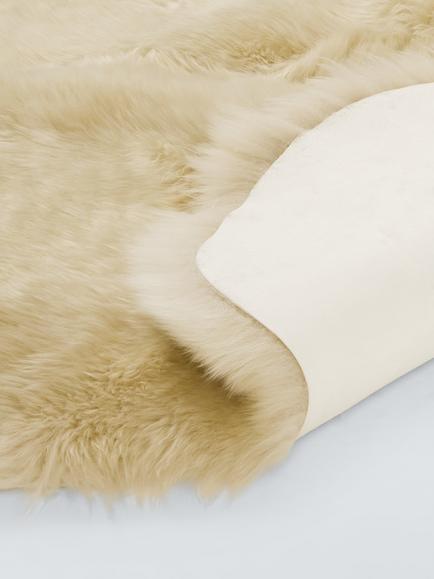 John Lewis New Zealand Sheepskin Quad Sheepskin Rug - view 2, Fawn